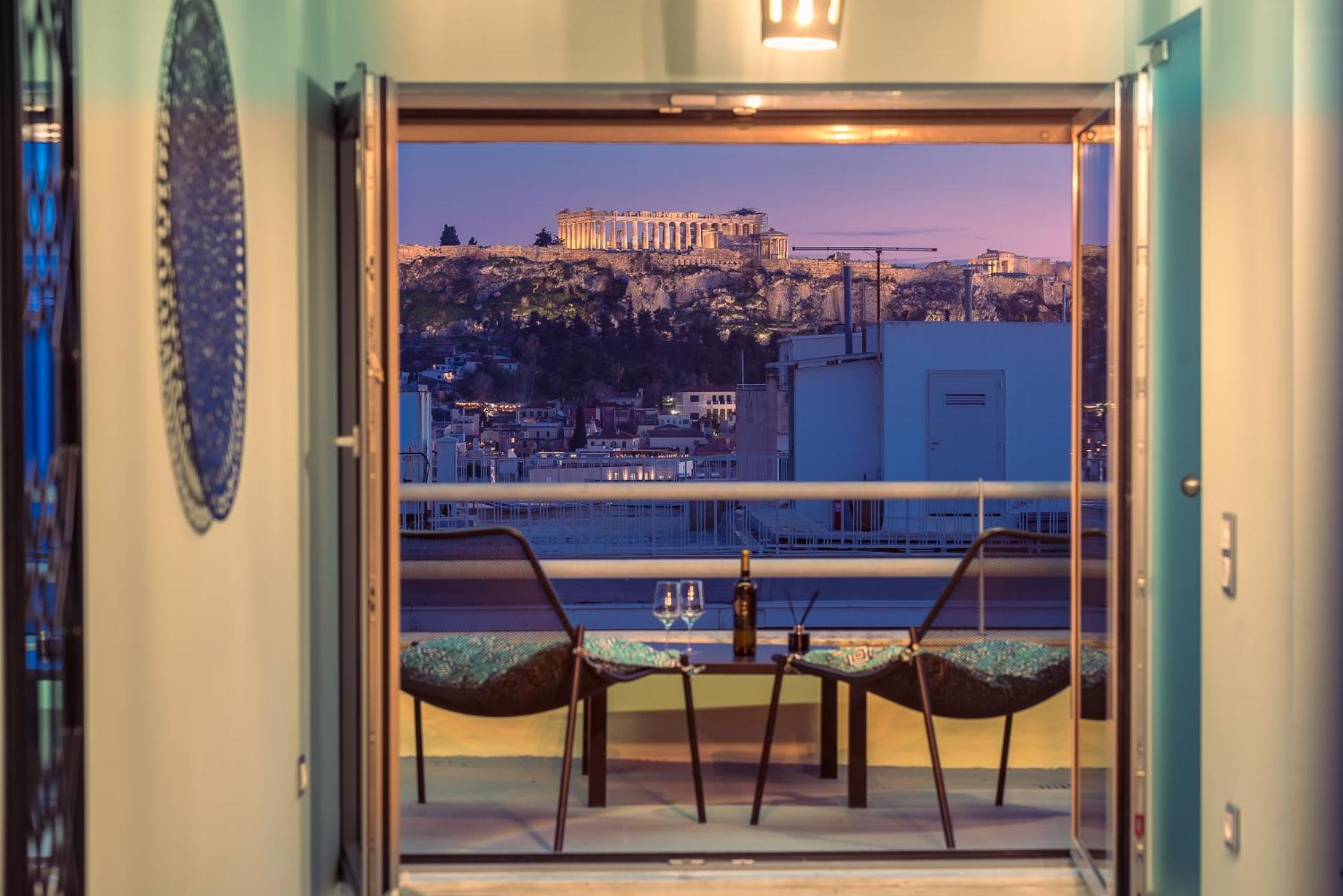 Acropolis View Mini Sky Suite & Hot Tub Athena Bagian luar foto