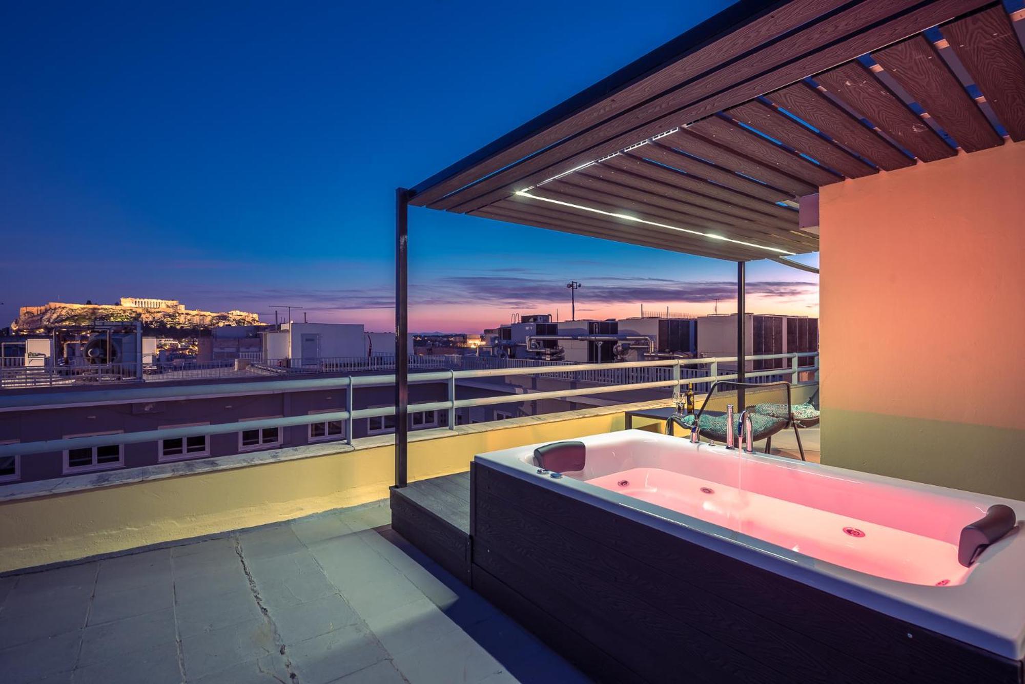 Acropolis View Mini Sky Suite & Hot Tub Athena Bagian luar foto